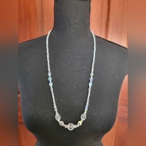 Ethel & Myrtle Clear Necklace with Clear Beads and Teardrop Accents